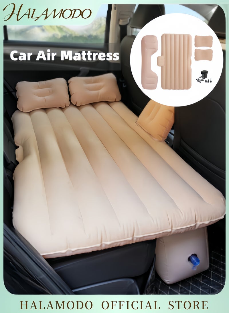 Car Air Mattress Backseat Air Bed with Pump Kit Portable Back Seat Travel Air Mattress Camping Vacation Blow up Bed Cushion Sleeping Pad with 2 Pillows Universal Fit - Image 1