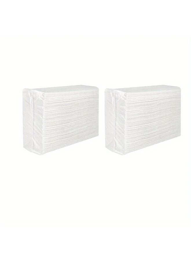عبوتان مناديل ورقية تجارية ثقيلة 100 ورقة لكل منهما - قيمة بالجملة باللون الأبيض - Image 1