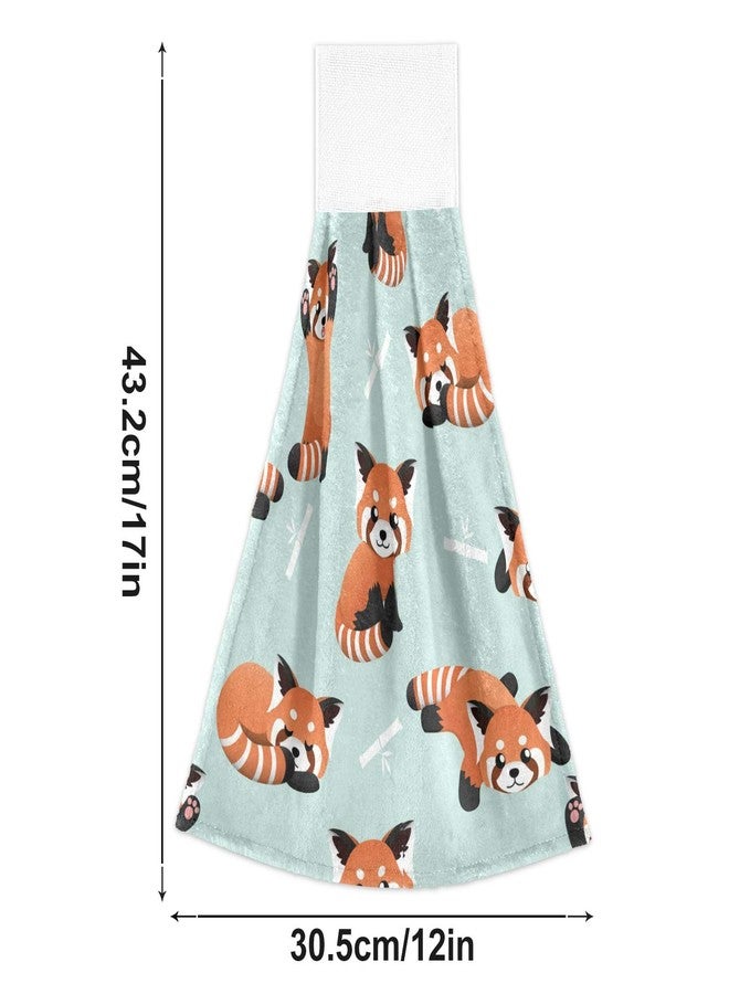 KEEPREAL Cute Red Panda Kitchen Towels Set of 2, 12 X 17 in Soft Hand Towels or Dishcloths with Hanging Loop, Absorbent Hand Towel for Bathroom Kitchen Décor - Image 3