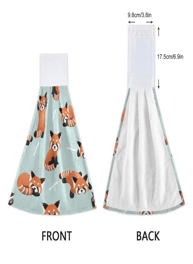 KEEPREAL Cute Red Panda Kitchen Towels Set of 2, 12 X 17 in Soft Hand Towels or Dishcloths with Hanging Loop, Absorbent Hand Towel for Bathroom Kitchen Décor - Image 4