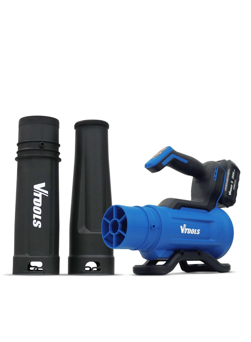 في تولز منفاخ أوراق الشجر اللاسلكي VTOOLS 20 فولت مع بطارية 4.0 أمبير/ساعة - Image 2