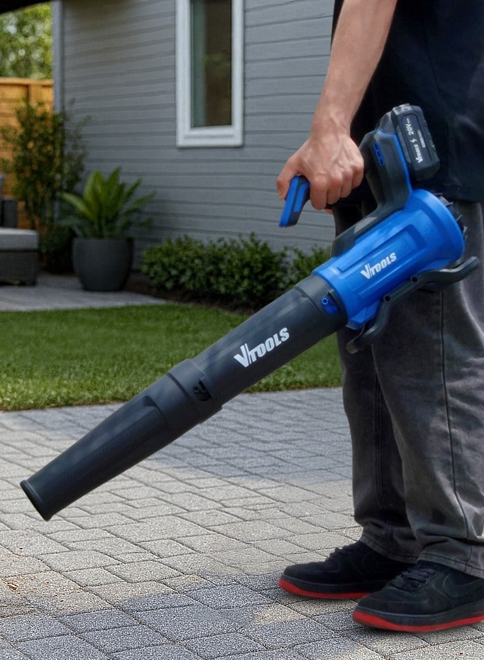 في تولز منفاخ أوراق الشجر اللاسلكي VTOOLS 20 فولت مع بطارية 4.0 أمبير/ساعة - Image 4