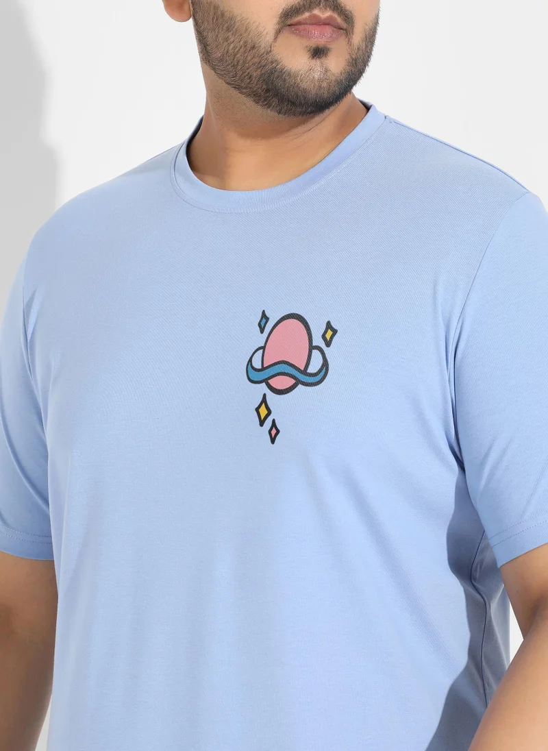 Instafab Plus Men's Pastel Blue Open Mind T-Shirt