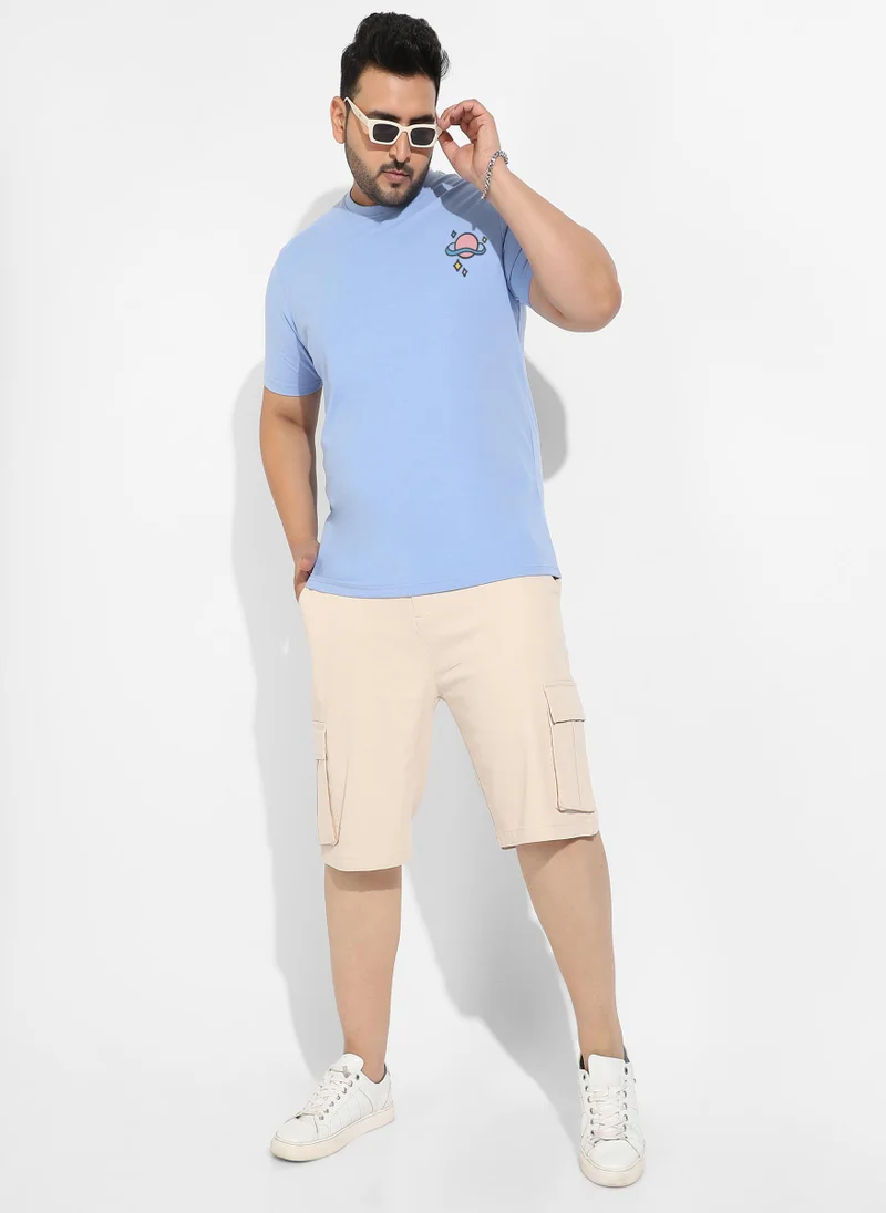 Instafab Plus Men's Pastel Blue Open Mind T-Shirt