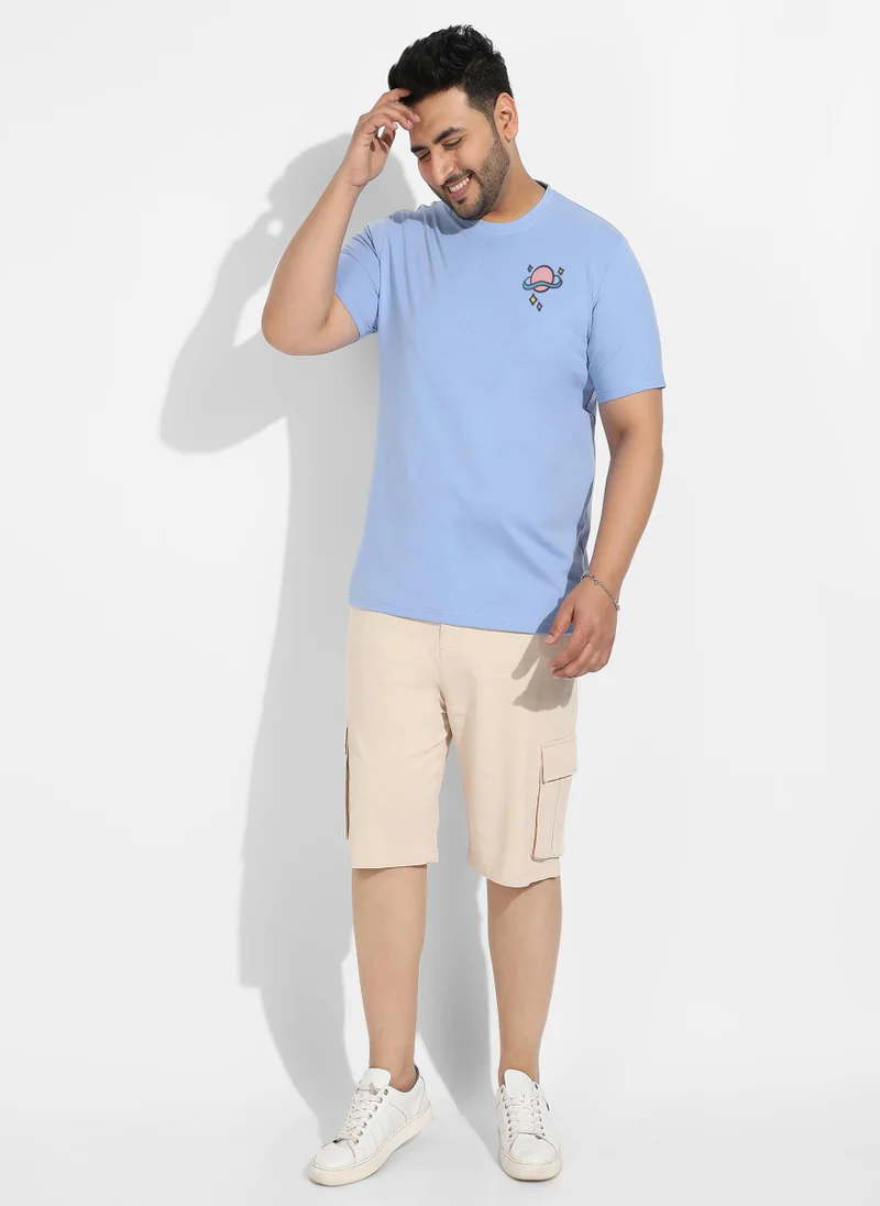 Instafab Plus Men's Pastel Blue Open Mind T-Shirt