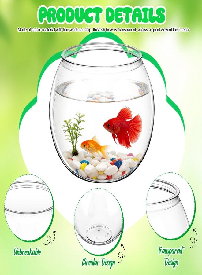 Lurrose Tabletop Fish Tank Plastic Fish Tank Globe Fbowl Clear Feeding Container - Image 5