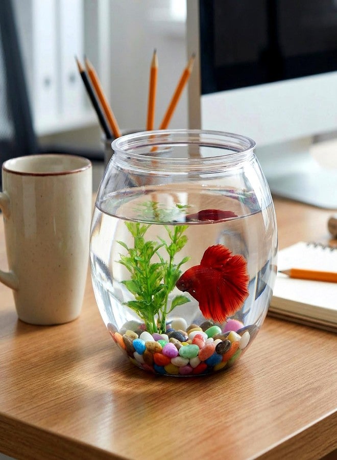 Lurrose Tabletop Fish Tank Plastic Fish Tank Globe Fbowl Clear Feeding Container - Image 4