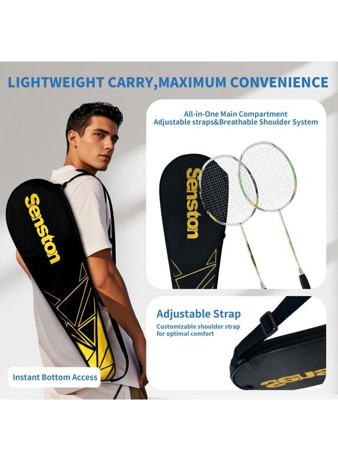 Senston 2 Pieces Badminton Set, Lightweight Graphite Shaft Badminton Racket Including Premium Badminton Bag, 2 Badminton Shuttlecock, 2 Racquet Grip - Image 5
