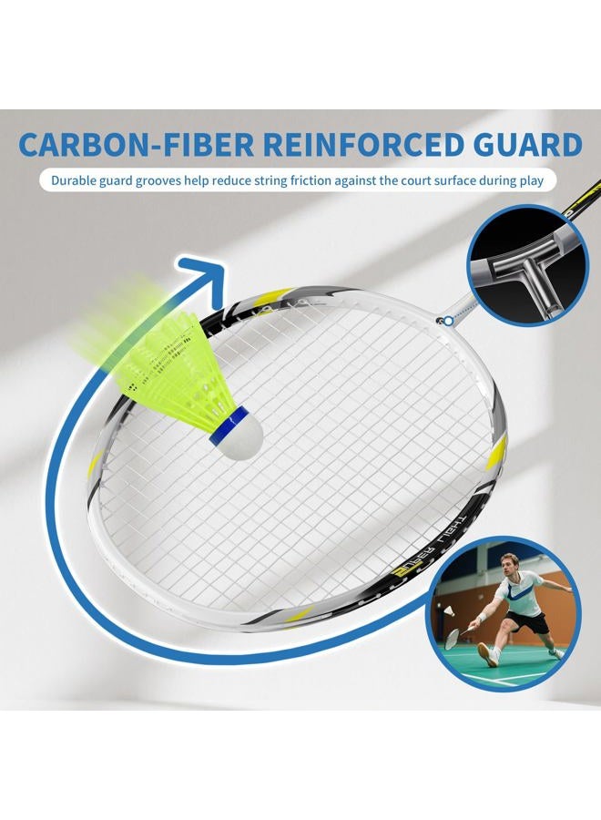 Senston 2 Pieces Badminton Set, Lightweight Graphite Shaft Badminton Racket Including Premium Badminton Bag, 2 Badminton Shuttlecock, 2 Racquet Grip - Image 4