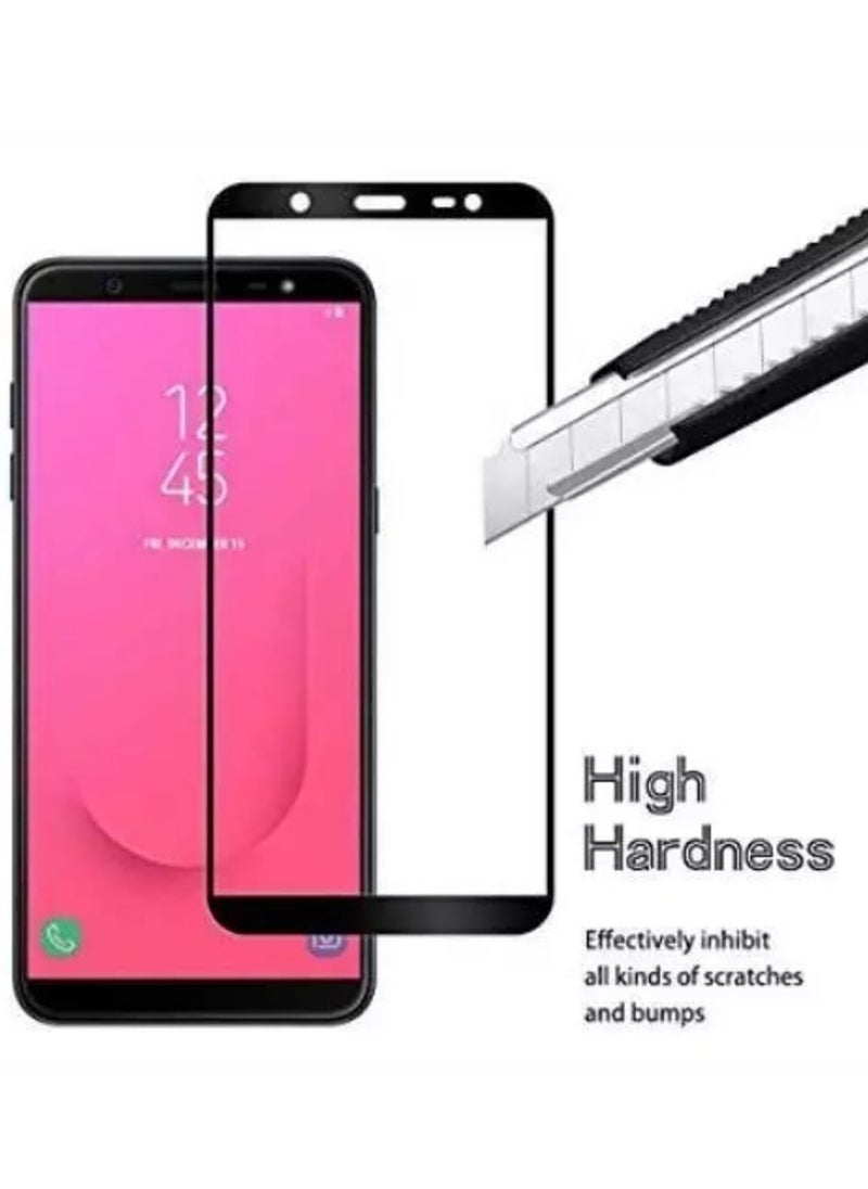 تيمبرد غلاس - واقي شاشة بحواف سوداء من الزجاج المقوى 5D متوافق مع هاتف Samsung Galaxy J8 - Image 1