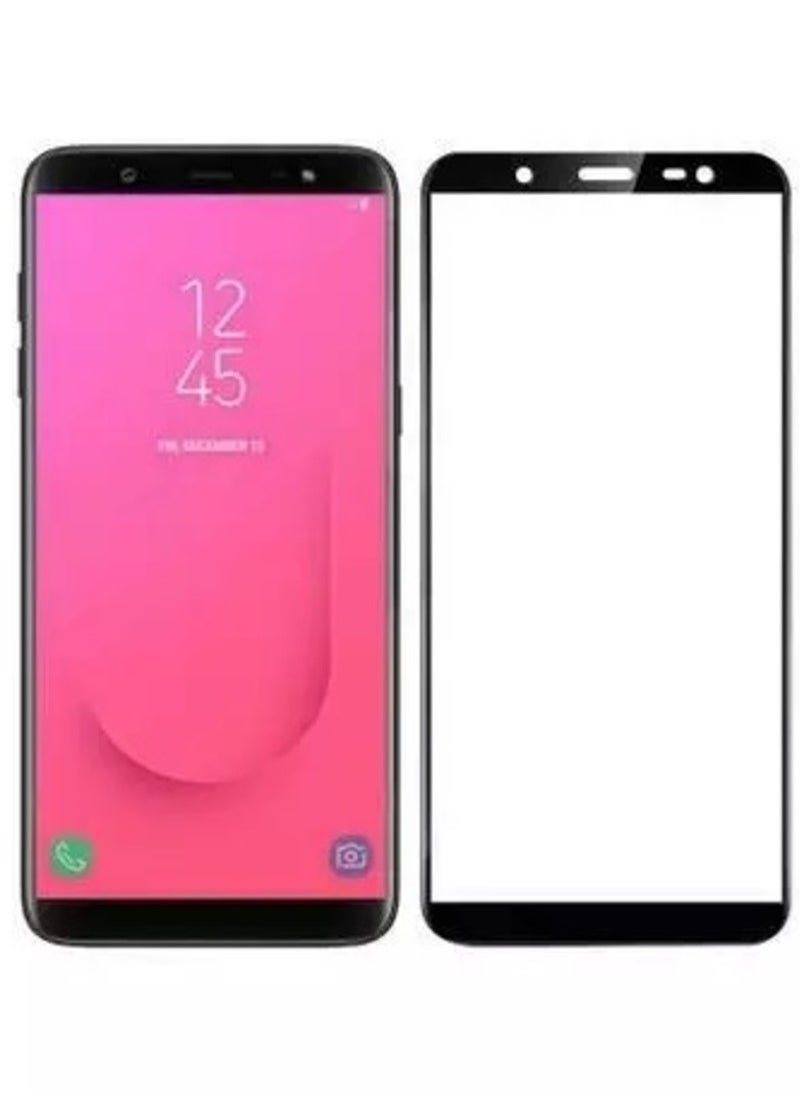 تيمبرد غلاس - واقي شاشة بحواف سوداء من الزجاج المقوى 5D متوافق مع هاتف Samsung Galaxy J8 - Image 1
