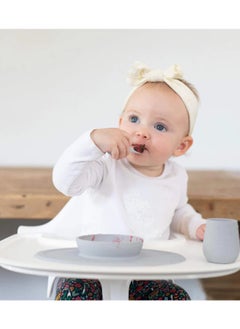 ezpz Pack Of 2 Tiny Baby Spoon 100% Silicone Baby Spoons For Baby Led Weaning + Purees 4 Months+ Pewter  - Image 3