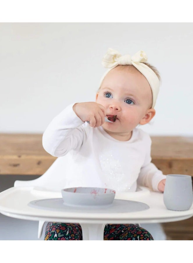 ezpz Pack Of 2 Tiny Baby Spoon 100% Silicone Baby Spoons For Baby Led Weaning + Purees 4 Months+ Pewter - Image 3