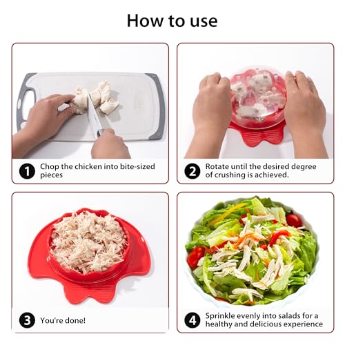 Li & Zhao Li&Zhao Chicken Shredder Tool Twist - Meat Shredder Tool Twist 7.9" Large Chicken Breast Shredder for Pork, Beef, Chicken Kitchen (Red) - Image 4