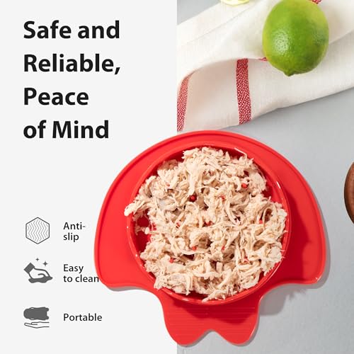 Li & Zhao Li&Zhao Chicken Shredder Tool Twist - Meat Shredder Tool Twist 7.9" Large Chicken Breast Shredder for Pork, Beef, Chicken Kitchen (Red) - Image 2