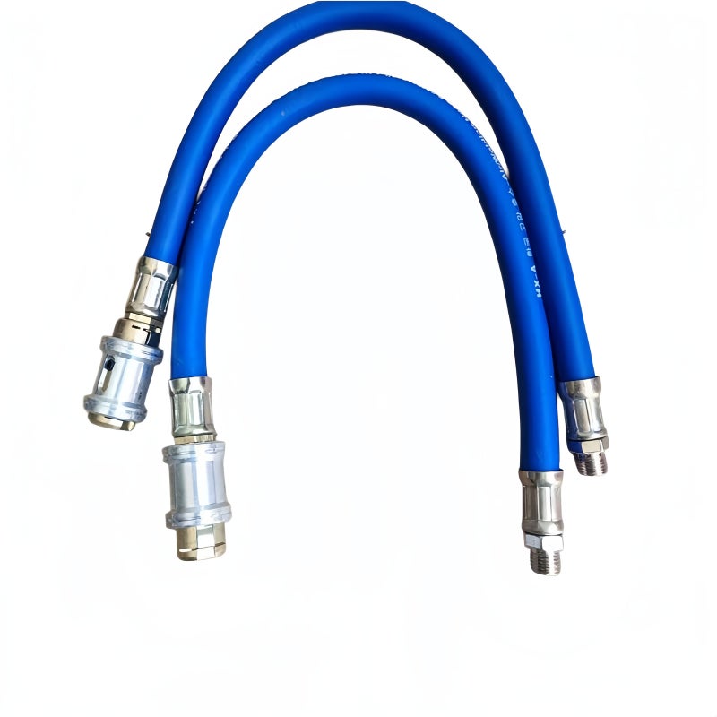 Blue Three-Claw Head Self-Locking Tire Pressure Gauge with Inflation Tube - Image 4