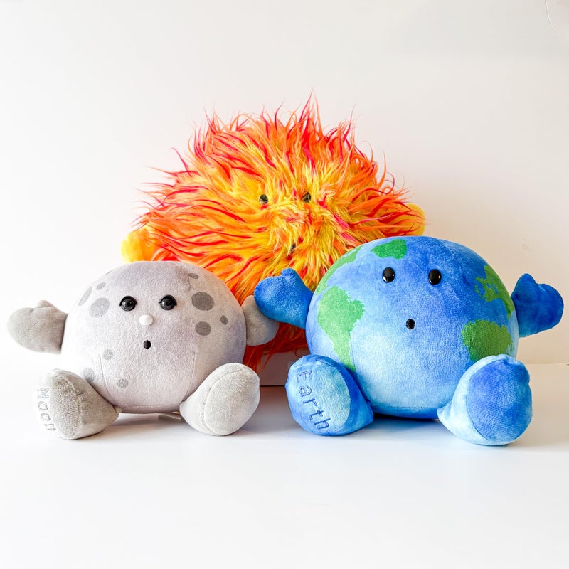 Celestial Buddies Earth Moon Sun Plush Bundle Soft Educational Solar System Toys for Toddlers Preschool Kids Space Science STEM Learning Educational Gift Astronomy Classroom Homeschool 0 - Image 2