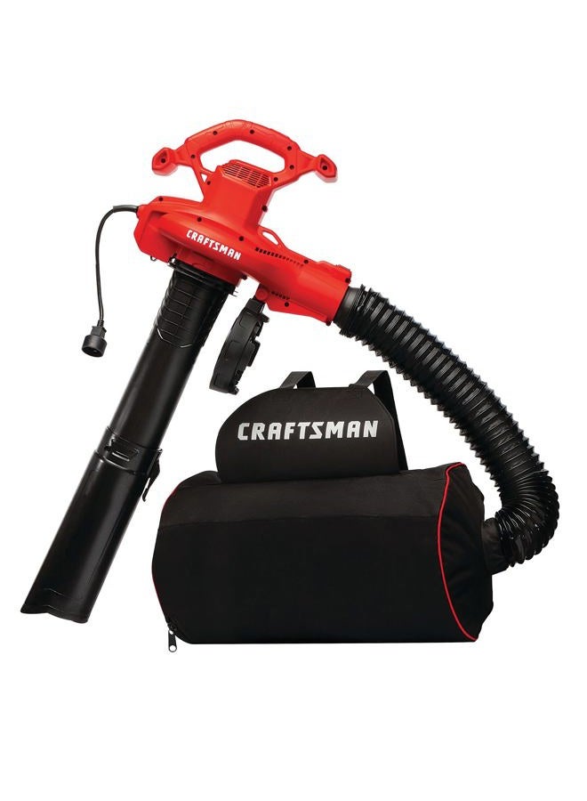 CRAFTSMAN كرافتسمان منفاخ أوراق 3 في 1، مكنسة أوراق ومطحنة، تصل إلى 260 ميل في الساعة، 12 أمبير، كهربائي سلكي (CMEBL7000) - Image 1