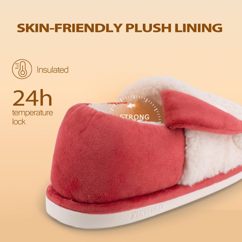 XIXITIAO Christmas Slippers Memory Foam Slippers for Women Warm House Slippers for Woman Cozy Fuzzy Bedroom Home Shoes for Indoor, Size 6(Wrap Heel) - Image 4