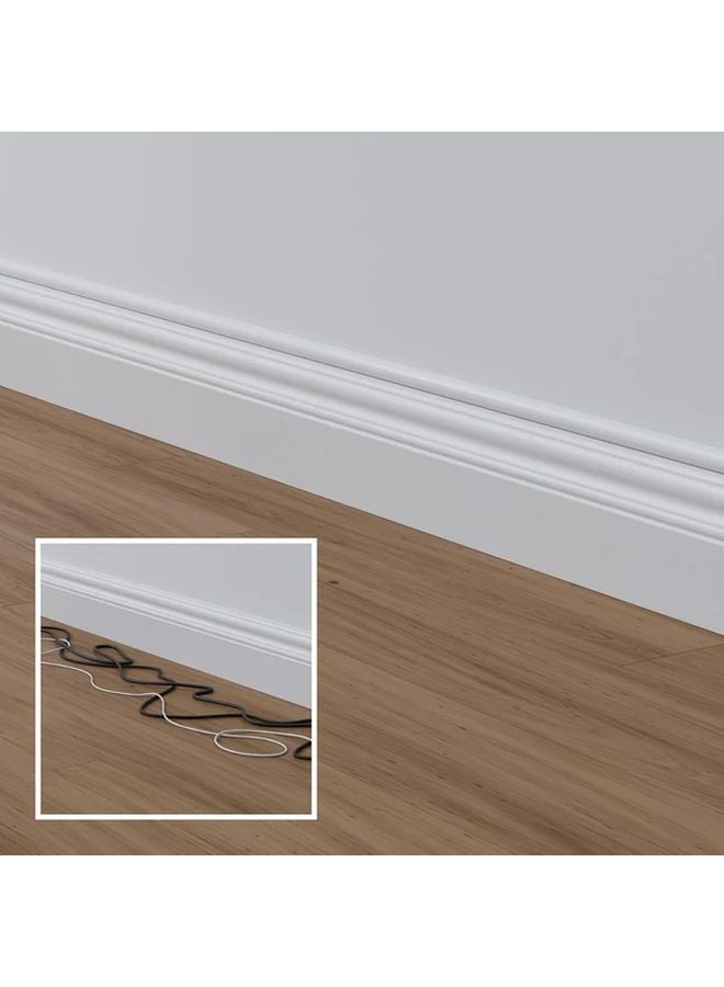 غلاف كابل لاصق ذاتي أبيض 78 74 بوصة واقي أسلاك للحائط والأرضية - Image 5