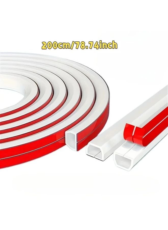 غلاف كابل لاصق ذاتي أبيض 78 74 بوصة واقي أسلاك للحائط والأرضية - Image 1