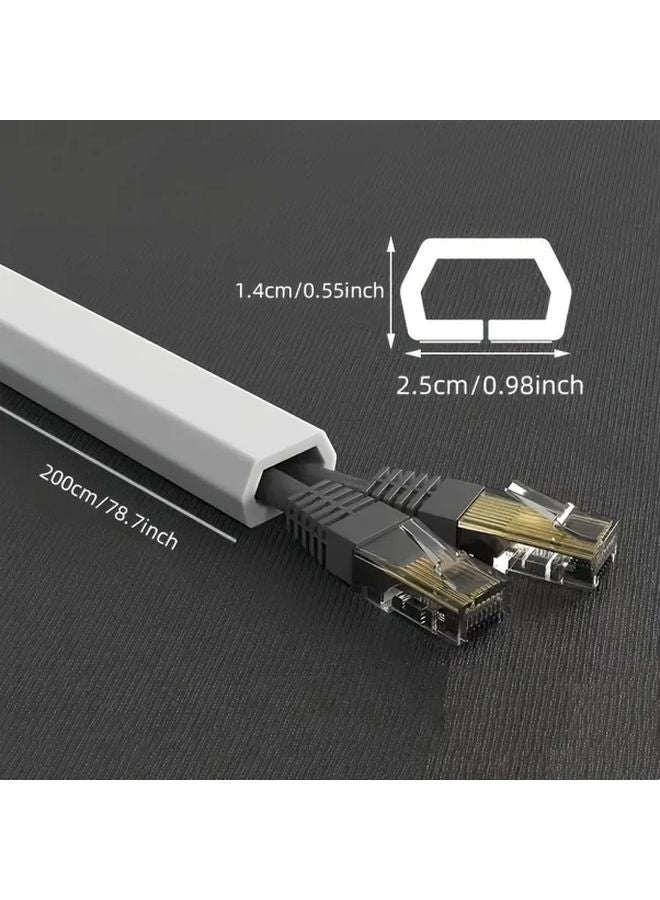 غلاف كابل لاصق ذاتي أبيض 78 74 بوصة واقي أسلاك للحائط والأرضية - Image 4