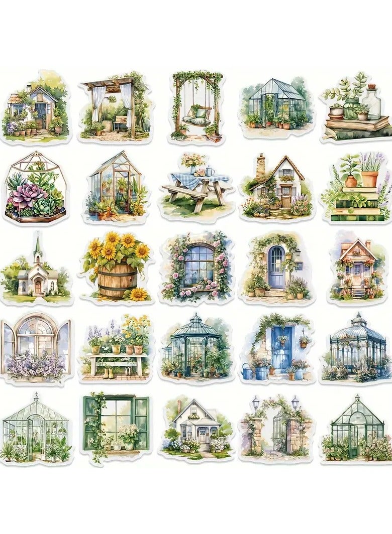 Goolsky GUTBD 50pcs of Cartoon Graffiti Stickers from The Garden Cabin Series, Perfect for DIY Decorating Travel Cases, Skateboards, Guitars, Water Bottles, And Laptops with Waterproof Designs. - Image 2