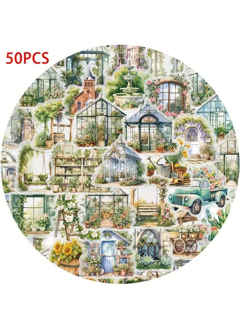 Goolsky GUTBD 50pcs of Cartoon Graffiti Stickers from The Garden Cabin Series, Perfect for DIY Decorating Travel Cases, Skateboards, Guitars, Water Bottles, And Laptops with Waterproof Designs. - Image 4