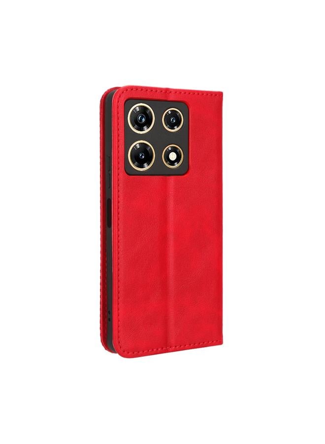 زبون جراب لهاتف Infinix Note 30 Pro مصنوع من الجلد بمشبك مغناطيسي بتصميم كلاسيكي - Image 3