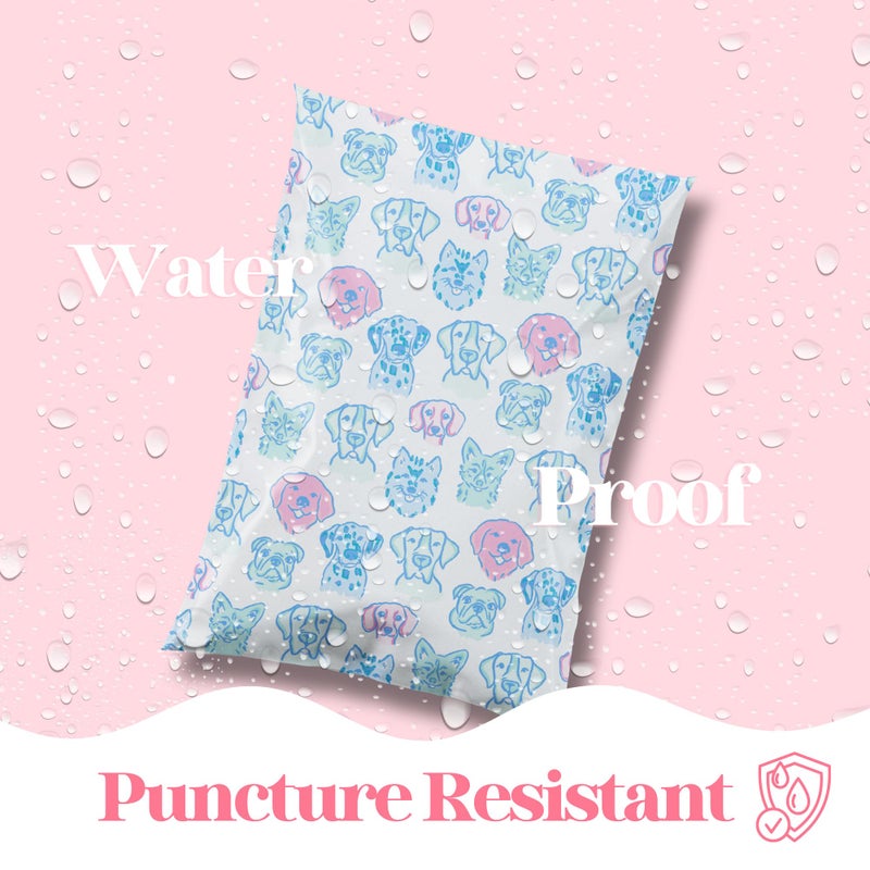 Pretty Package Store 10X13 Designer Poly Mailer 100 Pack Heavy Duty Waterproof Self Seal Shipping Bags For Small Business Large Mailing Envelopes Bulk Tear Resistant Packaging Pretty Pups Puppy Dogs - Image 4