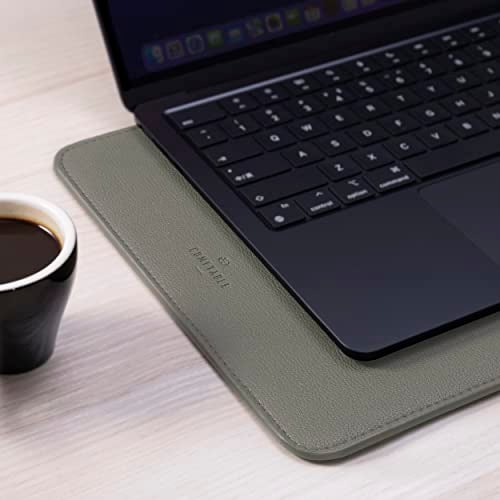 Comfyable Laptop Sleeve 13 Inch Precisely Compatible with MacBook Air M5 2026 & MacBook Pro/Neo A18, Faux Leather Cover Case, Khaki Green - Image 4