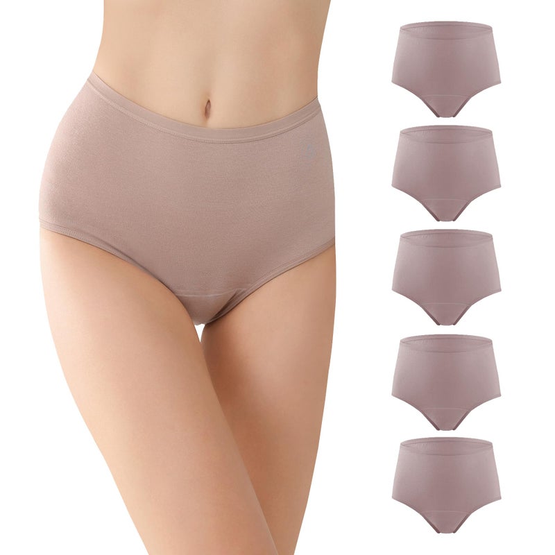 BATTEWA Incontinence Underwear for Women Washable, Leak Proof Underwear High Waist Cotton,Bladder Leakage 50ML (5Blush, Large, 5 Pack) - Image 1