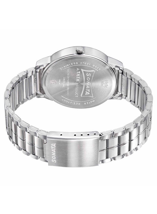 سوناتا Sonata RPM Quartz Analog with Day and Date Blue Dial Metal Strap Watch for Men - Image 4