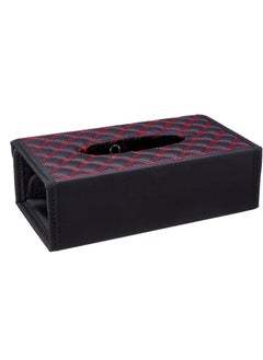Leather tissue case-black with red stripes for the office, kitchen and also for the car is practical and easy to use - from Rana store