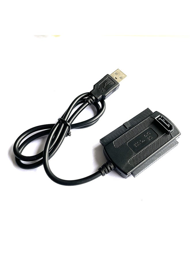 Generic - Three-use Easy Drive Line USB To IDE/SATA USB To Parallel Port/serial Port 3.5 Inch Hard Disk Drive Data Line-Color:Black Wire (pp Bag)-Length:0.6 - Image 1