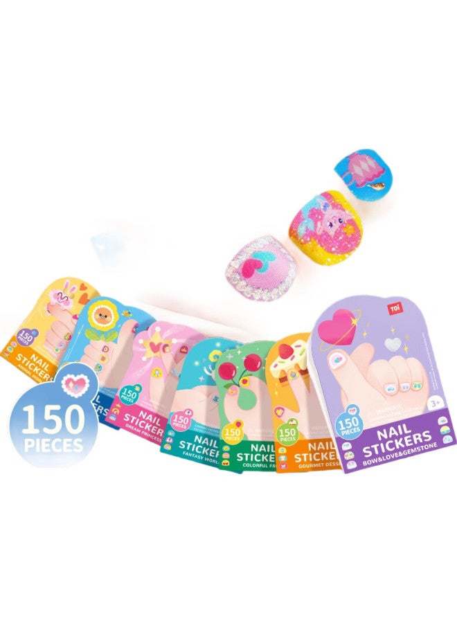 Toi Children'S Nail Stickers, Waterproof, Cartoon Design For Girls, Manicure, Birthday Gift, For Ages 3-6, Small Size, Fantasy World - Image 2