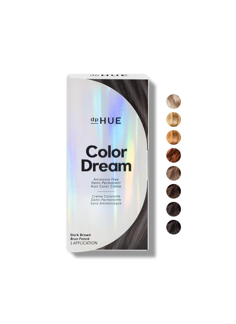 dpHUE dpHUE Color Dream Dark Brown  AmmoniaFree DemiPermanent Hair Color  Lasts 16 Washes  Boosts Shine  Paraben  Sulfate Free Leaping Bunny Certified 