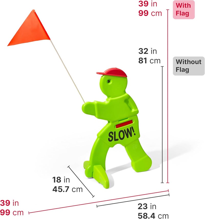Step2 Kid Alert Street Safety Sign, Kids at Play Signage for Neighborhood Safety, 32-Inch Tall Reflective Caution Sign with Warning Flag - Image 5