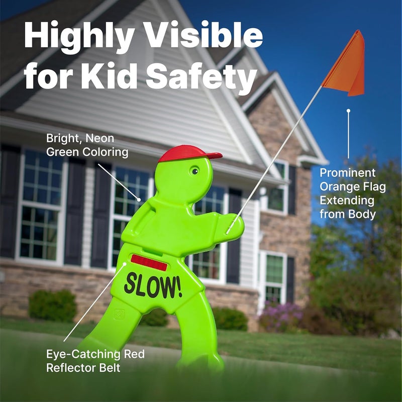Step2 Kid Alert Street Safety Sign, Kids at Play Signage for Neighborhood Safety, 32-Inch Tall Reflective Caution Sign with Warning Flag - Image 2