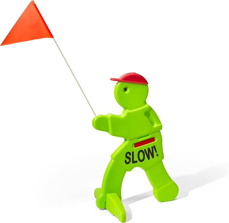 Step2 Kid Alert Street Safety Sign, Kids at Play Signage for Neighborhood Safety, 32-Inch Tall Reflective Caution Sign with Warning Flag - Image 1