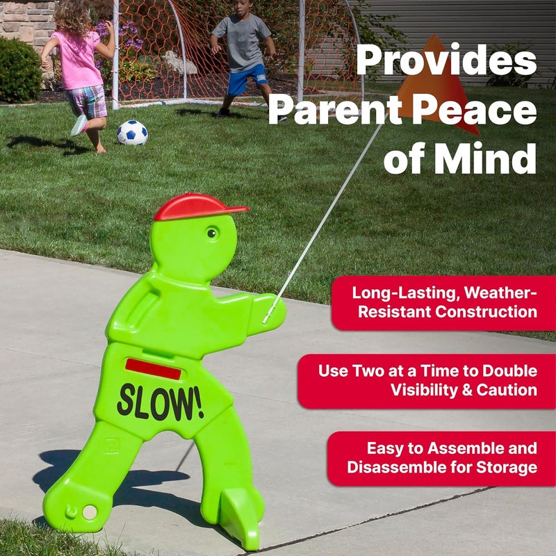 Step2 Kid Alert Street Safety Sign, Kids at Play Signage for Neighborhood Safety, 32-Inch Tall Reflective Caution Sign with Warning Flag - Image 4