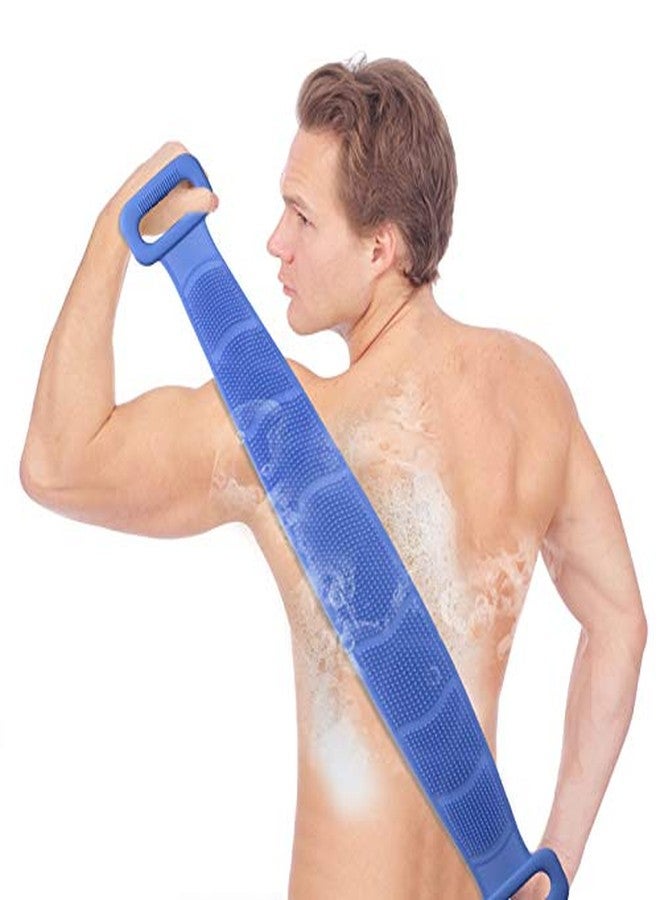 Geocell Silicone Body Scrubber Bath Towel Belt 2 Sided Silicone Back Scrubber for Shower, Back Scrubber for Shower, Back Washer for Men & Women Exfoliating (Multicolor) - Image 2