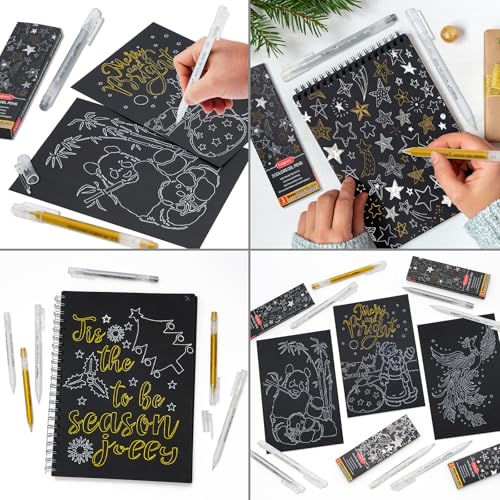PANDAFLY Gold Silver White Gel Pens, 0.5mm Extra Fine Point Archival Ink Pen for Journaling, Art, or Drawing - For Artist Gifts, Holiday Gifts & DIY Projects, 3 Pack - Image 5