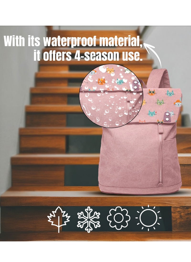 Biggdesign Biggdesign Dogs Vintage Laptop Backpack for Women, Waterproof Work Bag with Laptop Compartment, Travel Backpack, School Computer Backpack, 15 inch Laptop and Notebook, Anti Theft, Pink  - Image 5