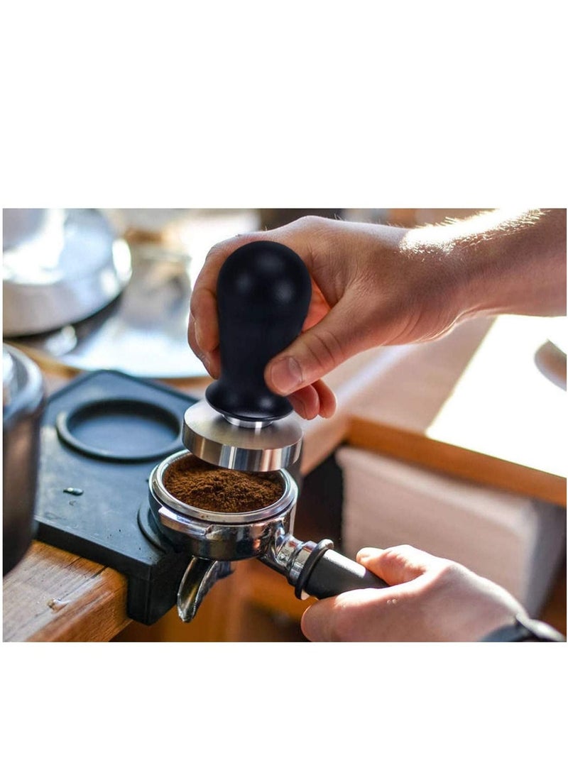 سيوسي مكبس إسبريسو معاير 53 مم ، مكبس قهوة سانتو مع قاعدة مسطحة من الفولاذ المقاوم للصدأ محملة بزنبرك - Image 2