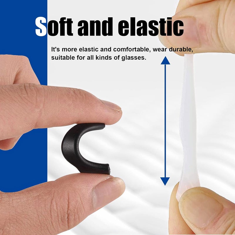 SMARTTOP Eyeglass Ear Grip -Soft Comfortable Anti-slip Holder, Silicone Ear Hook, Eye glass Temple Tips Sleeve Retainer for Sports Glasses, Sunglasses Presbyopia Reading Glasses - Image 3