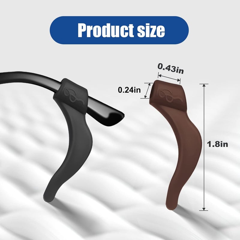 SMARTTOP Eyeglass Ear Grip -Soft Comfortable Anti-slip Holder, Silicone Ear Hook, Eye glass Temple Tips Sleeve Retainer for Sports Glasses, Sunglasses Presbyopia Reading Glasses - Image 2