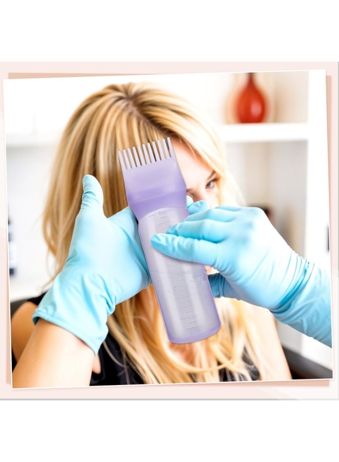 Applicator Bottle 6 OZ, Hair Oil Applicator Bottles for Scalp with Massage Comb, 2 Pack Hair Dye Applicator with Graduated Scale - Image 4