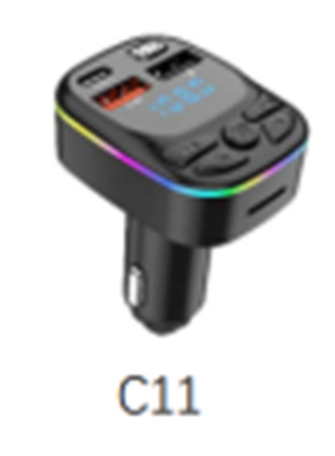 Q7c4c6c8c9c10c11 Colorful Atmosphere Light Car Mp3 Player Bluetooth Receiver Multifunctional Qc3.0
