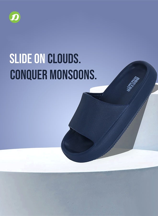 DOCTOR EXTRA SOFT Men's Classic Ultra Soft Sliders/Slippers with Cushion FootBed for Adults | Comfortable & Lightweight | Stylish & Anti-Skid | Waterproof & Everyday Flip Flops for Gents & Boys D-504 image 2